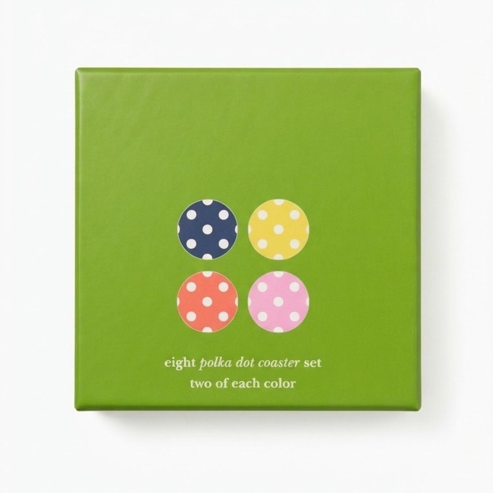 Kate Spade New York Polka Dot Coaster Set 7 Pack Whimsicore Whimsycore Colorful - Picture 3 of 3